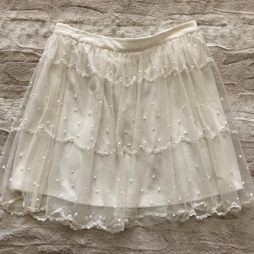 Hollister Cream Tulle Skirt